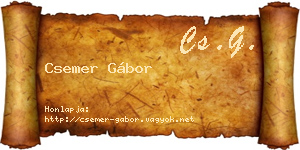 Csemer Gábor névjegykártya